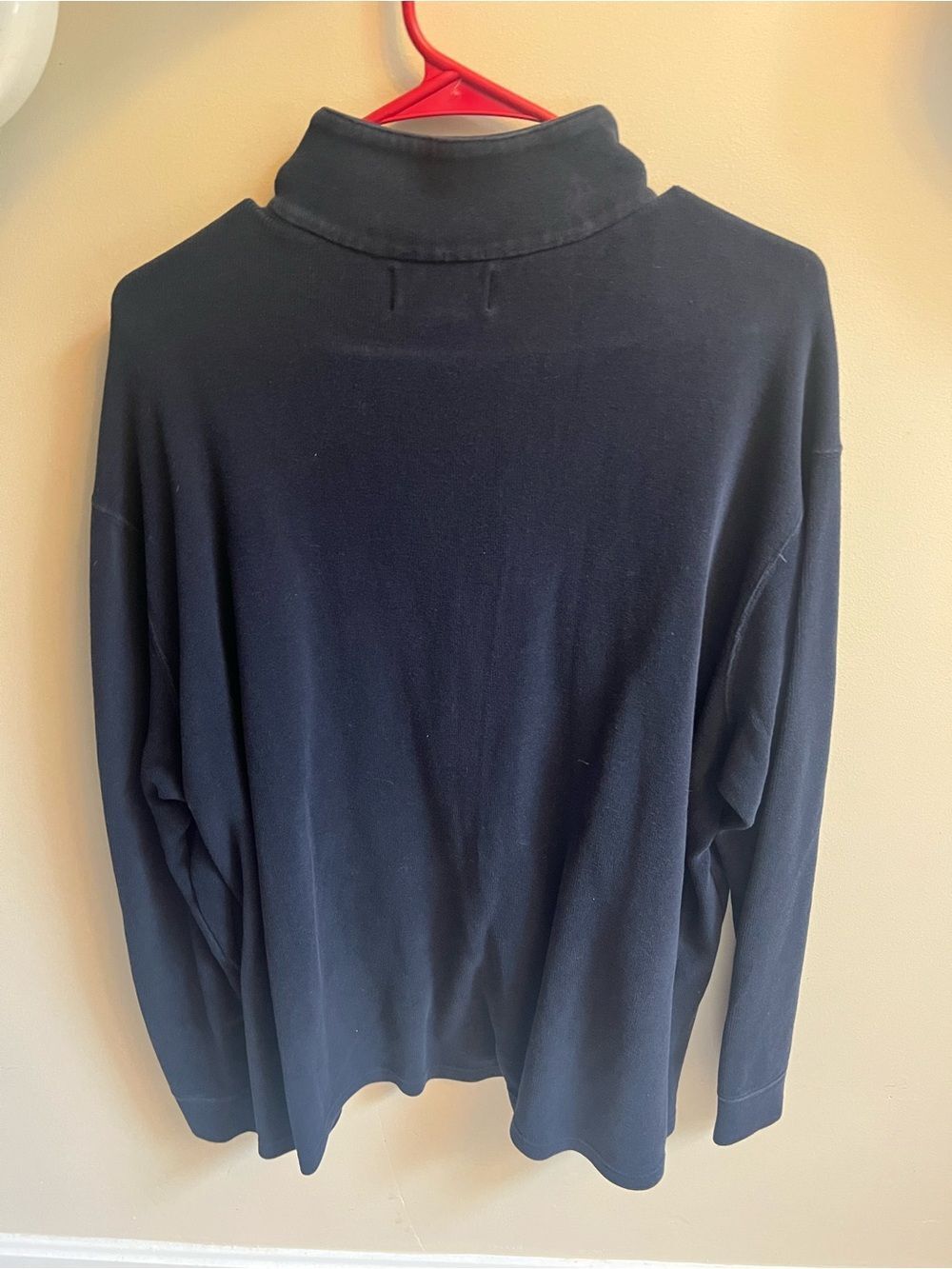 Polo by Ralph Lauren Navy Quarter-Zip Sweater with Red Pony - Picture 2 of 3